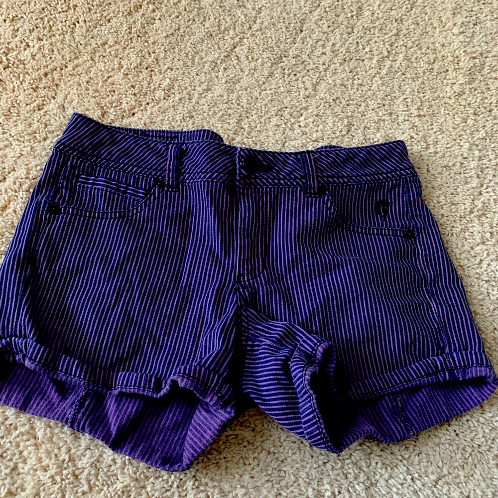 Black and Purple Striped Candies Shorts Size 5